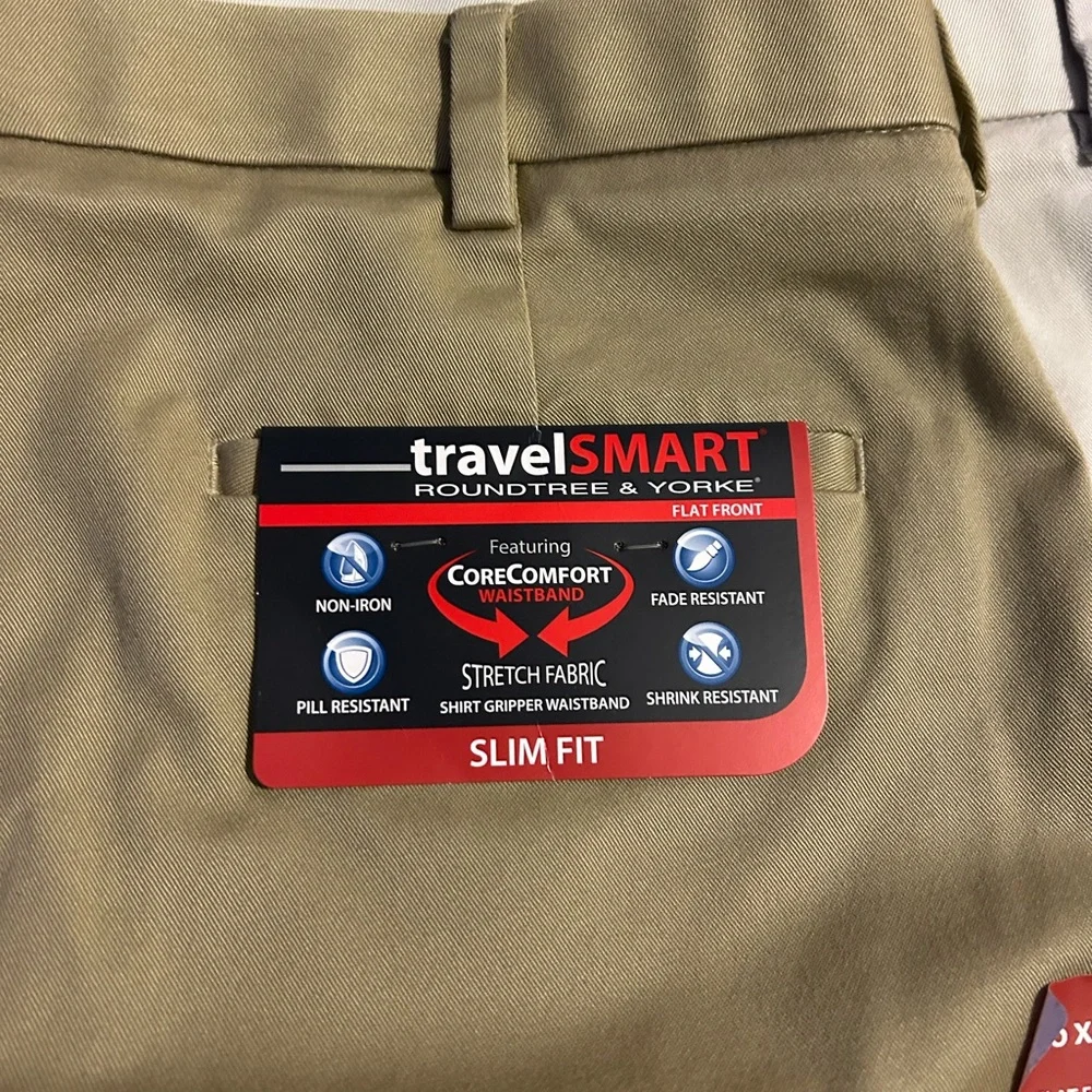 Roundtree‎ Yorke Travel Smart Slim Fit Corecomfort Pants 36x32 Lot Of 3 NWT